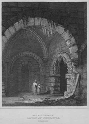 Teil des Inneren der Burg in Newcastle, Northumberland, 1814