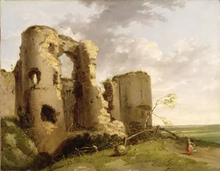Ansicht des Westtors von Pevensey Castle, Sussex, ca. 1774