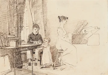 Zwei Kinder und eine Frau am Klavier, 1807