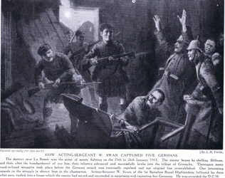 Wie der amtierende Sergeant W. Swan im Januar 1915 in Givenchy fünf Deutsche gefangen nahm