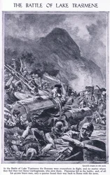 Die Schlacht am Trasimenischen See 217 v. Chr. Überall waren die Römer auf der Flucht vor den Karthagern, ca. 1950