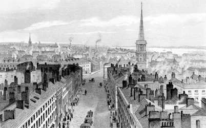 Liverpool vom Rathaus aus, Blick nach Süden, graviert von John Rogers, ca. 1830