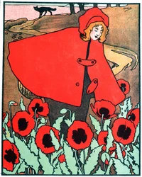 Rotkäppchen, Illustration aus der Geschichte von Charles Perrault (1628-1703)