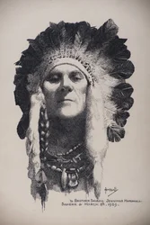 Selbstporträt mit Indianerkopfschmuck, 8. März 1939