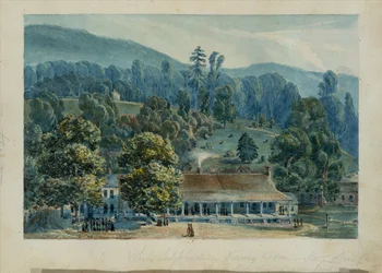 Speisesaal und Bühnenbüros in White Sulphur Springs