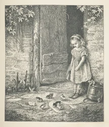 Tafel 20. Ein junges Mädchen und Küken, aus 