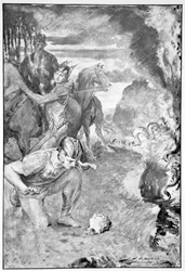 Beowulf findet den Kopf von Aschere