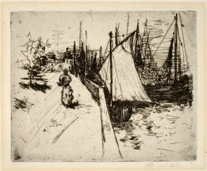 Frau am Kai, Honfleur