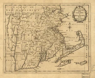 Neue und genaue Karte der Kolonie Massachusetts Bay in Nordamerika, nach einer aktuellen Vermessung