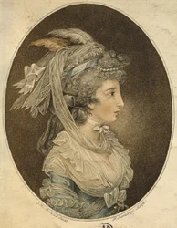 Englische Frisur, graviert von Francesco Bartolozzi (1727-1815)