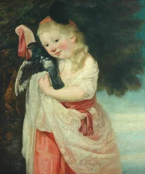 Mädchen mit einem Vogel