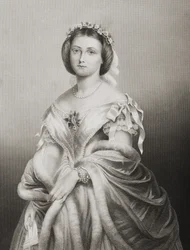 H.R.H. Prinzessin Victoria Adelaide Maria Louisa (1840-1901), Prinzessin von England, graviert von D.J. Pound nach einem Foto, aus 