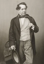 John Baldwin Buckstone (1802-79) graviert von D.J. Pound nach einem Foto, aus 