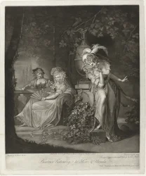 Hero und Ursula werden von Beatrice belauscht