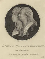 Der König, die Königin und der Dauphin von Frankreich