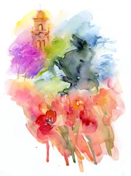 Plaza mit roten Tulpen, 2016
