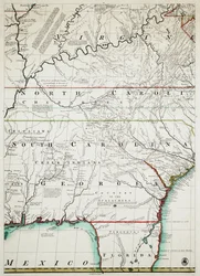 Eine Karte der britischen und französischen Herrschaftsgebiete in Nordamerika mit den Straßen, Entfernungen, Grenzen und dem Umfang der Siedlungen, dem ehrenwerten Earl of Halifax und den anderen ehrenwerten Lords Kommissaren für Handel & Plantagen demütig