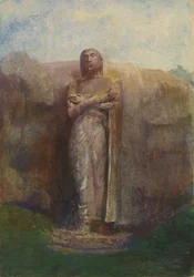 Kolossale Statue von Ananda, nahe der Ruinenstadt Pollanarua, Ceylon, 1891