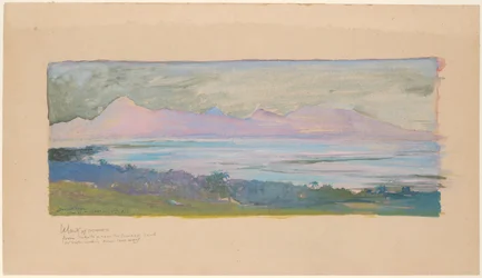 Die Insel Moorea, im Januar 1891 von Tahiti aus über die Meerenge hinweg gesehen