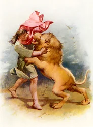 Samson erschlägt den Löwen