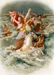 Die Ägypter ertrinken im Roten Meer