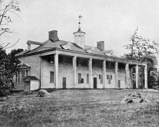 Haus von George Washington in Mount Vernon, Virginia, USA (s/w Foto)