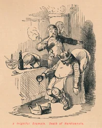 Ein schreckliches Beispiel. Tod von Hardicanute, ca. 1860