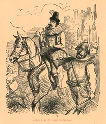 James I. auf dem Weg nach England
