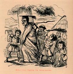 Schüler peitschen den Schulmeister, 1852