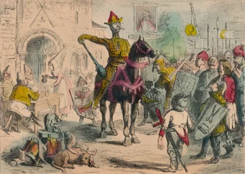William inspiziert die Freiwilligen vor der Invasion Englands, 1850