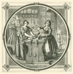 Wenn schlampige Diener ordentlich werden, polieren sie die Böden der Töpfe