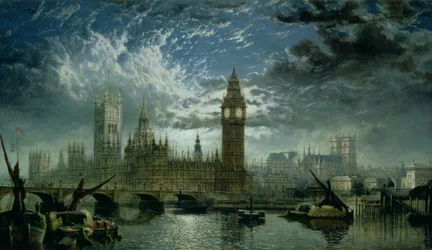 Ansicht der Westminster Abbey und des Parlamentsgebäudes, 1870