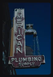 American Plumbing Supply Schild, Des Moines, Iowa, USA