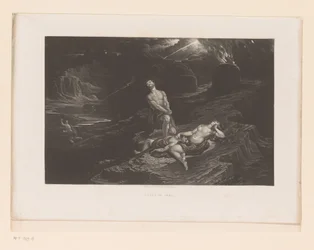 Adam und Eva beweinen Abel und Gott verflucht Kain (Illustrationen zur Bibel)