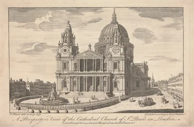 Eine perspektivische Ansicht der Kathedrale St. Pauls in London