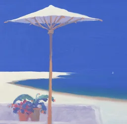 Yacht passiert die Terrasse, 1999