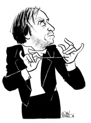 Valery Gergiev Karikatur, russischer Dirigent und Opernregisseur