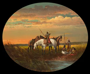 Pause auf der Prärie für eine Rauchpause, um 1870