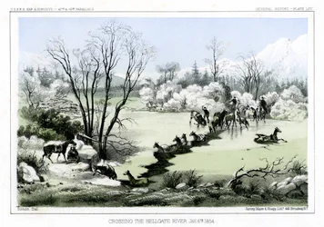 Überquerung des Hellgate River, 6. Januar 1854, 1856