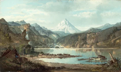 Berglandschaft mit Indianern, 1870-75