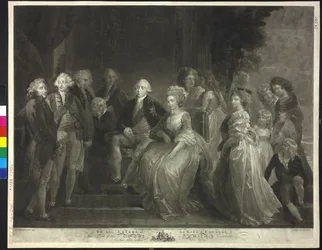 König von England Georg III. mit seiner Frau und ihren Kindern