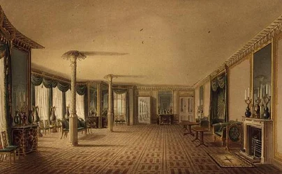 Der südliche Salon oder Bankettsaal-Galerie aus Ansichten des Royal Pavilion, Brighton von John Nash