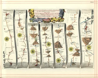 Britannia-Atlas: Die Fortsetzung der Straße von London nach Aberystwyth, 1675