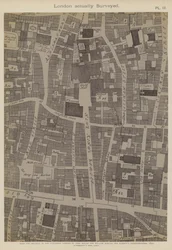 Karte eines Teils der City of London, die den Standort der Guildhall zeigt