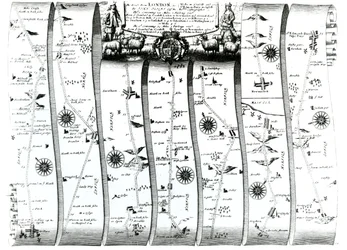Die Straße von London nach Wells und Bury St. Edmunds, aus Ogilby