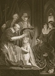 Die Krönung von Heinrich VI., graviert von T. Holloway, Illustration aus David Humes 