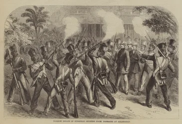 Knappes Entkommen europäischer Offiziere vor dem Massaker in Allahabad