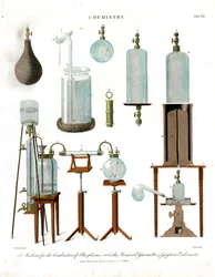 Chemielaborgeräte und Gasometer