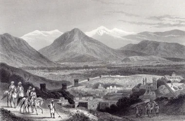 Kabul vom Bala Hissar, graviert von J. Stephenson, ca. 1870