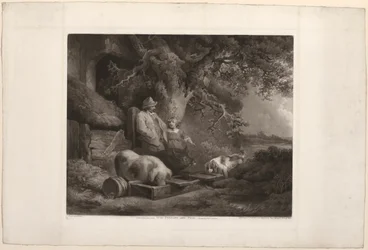 Bauer und Schweine